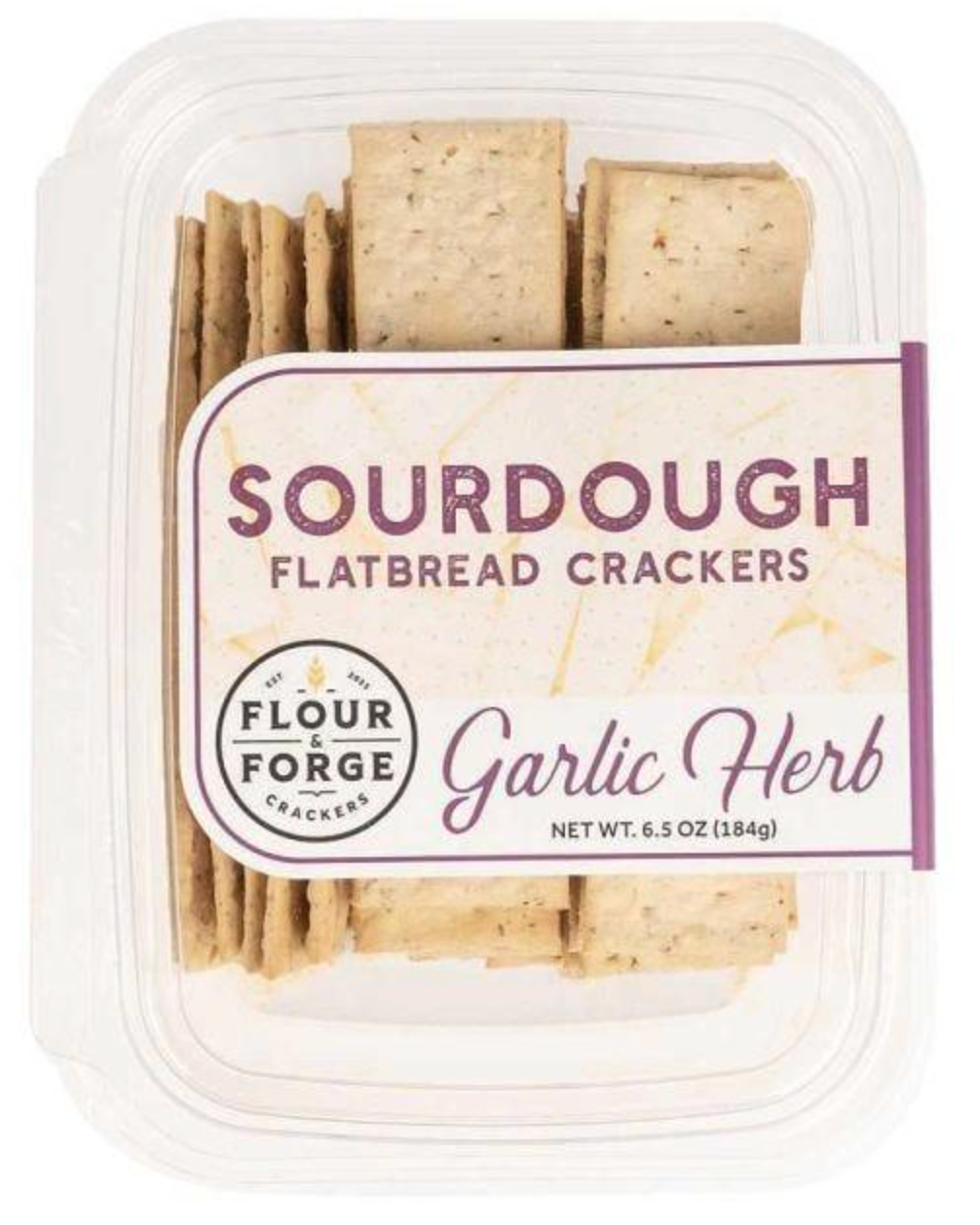 Flour & Forge - Garlic Herb Sourdough Flatbread Crackers